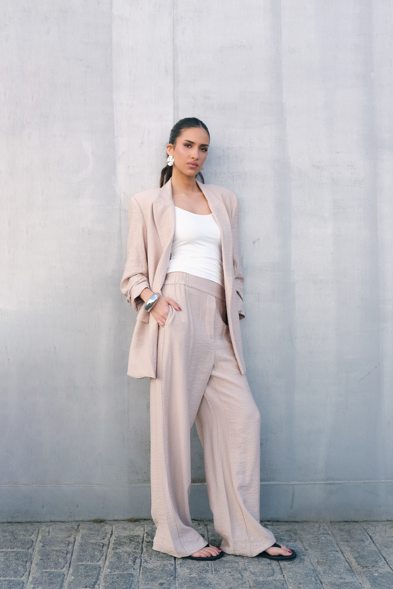 Conjunto lino beige
